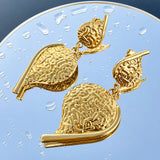 Earrings, 18K Gold Plated Steel