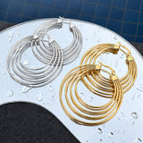 Earrings, 18K Gold Plated Steel