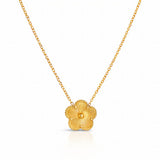 Flower Necklace, 18K Gold Plated Steel