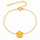 Flower Bracelet, 18K Gold Plated Steel