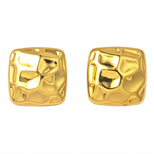 Earrings, 18K Gold Plated Steel