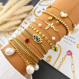 Bracelet, 18K Gold Plated Steel