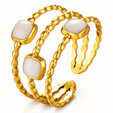Ring, 18K Gold Plated Steel