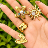 Ring, 18K Gold Plated Steel