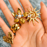 Heart Ring, 18K Gold Plated Steel