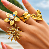 Ring, 18K Gold Plated Steel