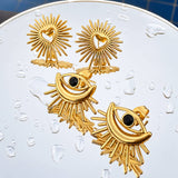 Hearts Earrings, 18K Gold Plated Steel