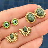 Earrings, 18K Gold Plated Steel