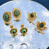 Earrings, 18K Gold Plated Steel