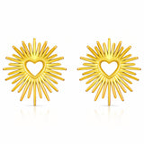 Hearts Earrings, 18K Gold Plated Steel