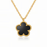 Flower Necklace, 18K Gold Plated Steel