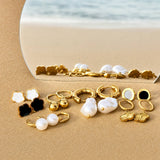 Flowers Earrings, 18K Gold Plated Steel