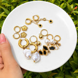 Flowers Earrings, 18K Gold Plated Steel