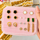 Earrings, 18K Gold Plated Steel