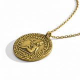 Gold Plated Egyptian Coin Sterling Silver Necklace