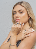 Gold Filled 18k Rectangular CZ Stone Ring Band (D130)