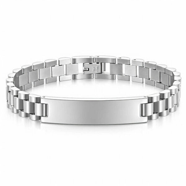 ENGRAVING-READY MEN'S STAINLESS STEEL BRACELE