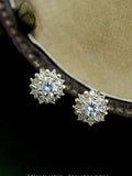 GP 925 Sterling Silver Cubic Zirconia Flower Dainty Stud Earring