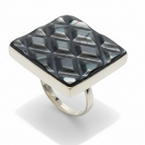 Shell Indented .925 Sterling Silver Ring