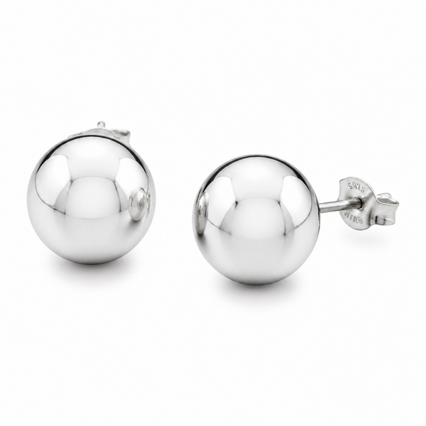 Ball Stud 10mm Sterling Silver Earrings| Essentially Silver