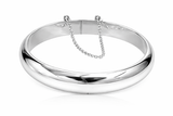 Hinged Half Moon 7mm Sterling Silver Bangle