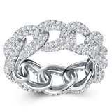 Moissanite S925 Silver Chain Cuban Ring