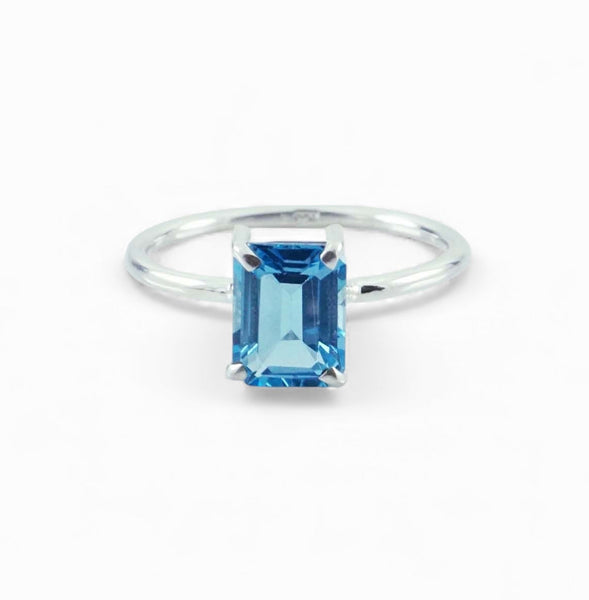 Blue Topaz Sterling Silver Ring