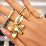 Hearts Ring, 18K Gold Plated Steel