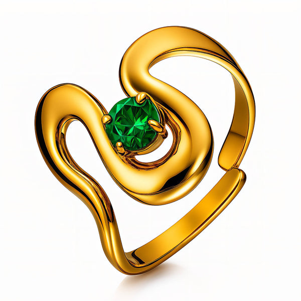 Ring, 18K Gold Plated Steel