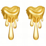 Hearts Earrings, 18K Gold Plated Steel