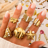 Ring, 18K Gold Plated Steel
