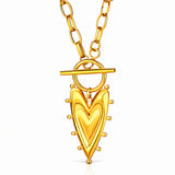 Heart Necklace, 18K Gold Plated Steel