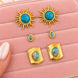 Earrings, 18K Gold Plated Steel