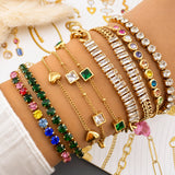 Bracelet, 18K Gold Plated Steel