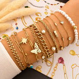 Bracelet, 18K Gold Plated Steel