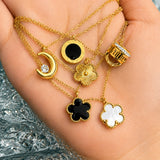 Flower Necklace, 18K Gold Plated Steel