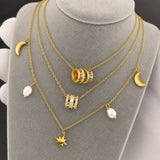 Necklace, 18K Gold Plated Steel