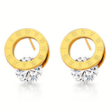 Earrings, 18K Gold Plated Steel
