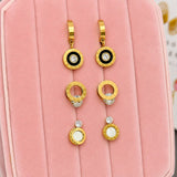 Earrings, 18K Gold Plated Steel