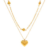 Hearts Necklace, 18K Gold Plated Steel