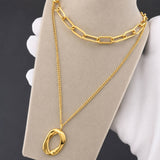 Necklace, 18K Gold Plated Steel