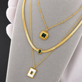 Necklace, 18K Gold Plated Steel