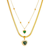 Hearts Necklace, 18K Gold Plated Steel