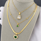 Hearts Necklace, 18K Gold Plated Steel