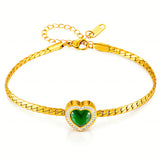 Heart Bracelet, 18K Gold Plated Steel