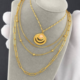 Necklace, 18K Gold Plated Steel