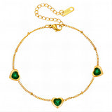 Hearts Bracelet, 18K Gold Plated Steel