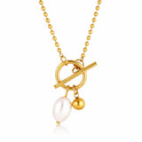 Necklace, 18K Gold Plated Steel