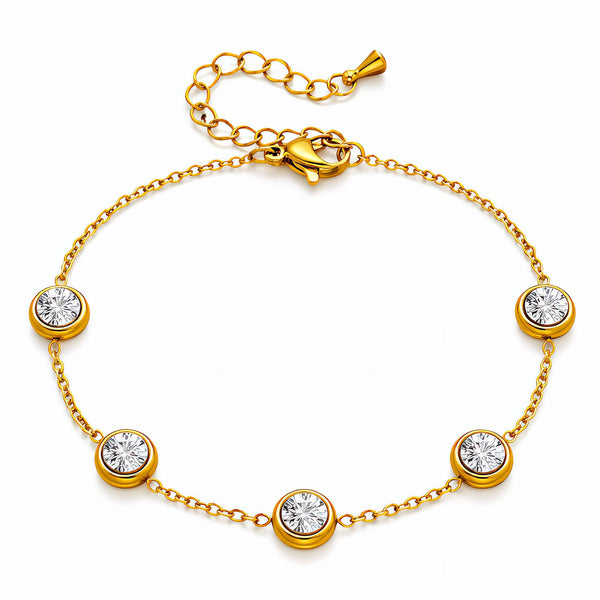 Bracelet, 18K Gold Plated Steel
