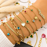 Hearts Bracelet, 18K Gold Plated Steel